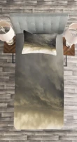 Cloudy Dark Sky Hurricane Printed Bedspread Set Home Decor