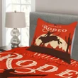 Rodeo Cowboy Rides Bull Pattern Printed Bedspread Set Home Decor