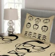 Male Face Moustache Hair Printed Bedspread Set Home Decor