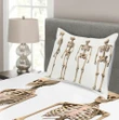 Medical Skeleton Tall Pattern Printed Bedspread Set Home Decor