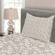 Nostalgic Pastel Flowers Pattern Printed Bedspread Set Home Decor