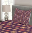 Pastel Colored Motifs Pattern Printed Bedspread Set Home Decor