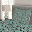 Antique Ornate Spring Pattern Printed Bedspread Set Home Decor