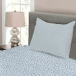 Rough Edged Aqua Droplets Printed Bedspread Set Home Decor