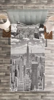 Manhattan Urban Scenery Pattern Printed Bedspread Set Home Decor