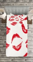 Different Red Kiss Marks Pattern Printed Bedspread Set Home Decor