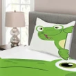 Cartoon Smiling Animal Pattern Printed Bedspread Set Home Decor