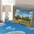 Running Dog Trees Sky Pattern Printed Bedspread Set Home Decor