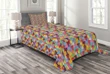Gummy Bears Kids Tile Pattern Printed Bedspread Set Home Decor