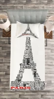 Paris France Tour Printed Bedspread Set Home Decor