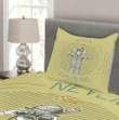 Sketch Man In Suit Printed Bedspread Set Home Decor