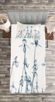 Orchids Floral Photo Printed Bedspread Set Home Decor
