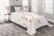Musical Note Black Theme Pattern Printed Bedspread Set Home Decor