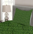 Fresh Spring Foliage Pattern Printed Bedspread Set Home Decor