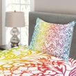 Colorful Damask Flowers Pattern Printed Bedspread Set Home Decor