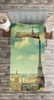 Building Aerial View Pattern Printed Bedspread Set Home Decor