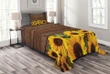 Autumn Sunflower Motif Pattern Printed Bedspread Set Home Decor