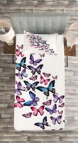 Many Butterflies Colorful Pattern Printed Bedspread Set Home Decor