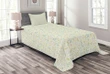 Pastel Tone Flora Pattern Printed Bedspread Set Home Decor