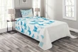 Butterfly Flock Printed Bedspread Set Home Decor