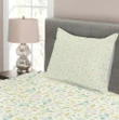 Pastel Tone Flora Pattern Printed Bedspread Set Home Decor
