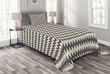 Narrow Sharp Zigzags Pattern Printed Bedspread Set Home Decor