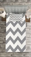 Geometrical Zigzag Stripes Pattern Printed Bedspread Set Home Decor