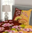 Sakura Blossoms Asian Pattern Printed Bedspread Set Home Decor