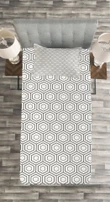 Greek Mosaic Hexagon Pattern Printed Bedspread Set Home Decor
