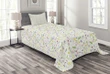 Butterfly And Flowers Printed Bedspread Set Home Decor