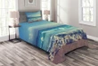 Ocean Seychelles Waves Pattern Printed Bedspread Set Home Decor