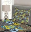 Flowers Circled Detail Pattern Printed Bedspread Set Home Decor