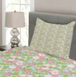Flourishing Spring Blooms Printed Bedspread Set Home Decor