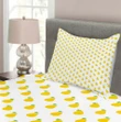 Graphic Pear Fruit Motifs Pattern Printed Bedspread Set Home Decor
