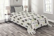 Sleeping Bear Hearts Pattern Printed Bedspread Set Home Decor