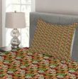 Flowers Leaves Colorful Pattern Printed Bedspread Set Home Decor