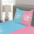 Girl Boy Blue And Pink Pattern Printed Bedspread Set Home Decor
