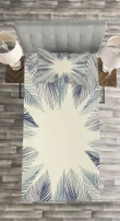 Leaf Grunge Frame Pattern Printed Bedspread Set Home Decor