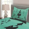 Underwater Life Themed Printed Bedspread Set Home Decor