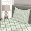 Retro Square Shapes Tile Pattern Printed Bedspread Set Home Decor