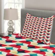 Retro Geometric Circle Pattern Printed Bedspread Set Home Decor