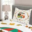 Autumn Fox And Bear Pattern Printed Bedspread Set Home Decor
