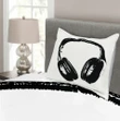 Grunge Headphones Fun Pattern Printed Bedspread Set Home Decor