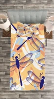 Dragonfly Pattern Boho Printed Bedspread Set Home Decor