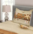 Rustic Board Seashells Pattern Printed Bedspread Set Home Decor