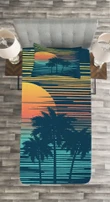 Evening Sun Sea Sky Printed Bedspread Set Home Decor