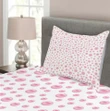 Baby Pink Bridal Theme Printed Bedspread Set Home Decor