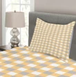 Checkered Shabby Old Pattern Printed Bedspread Set Home Decor