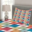 Wall Or Floor Squares Pattern Printed Bedspread Set Home Decor