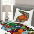 Big Fish Ocean Life Pattern Printed Bedspread Set Home Decor